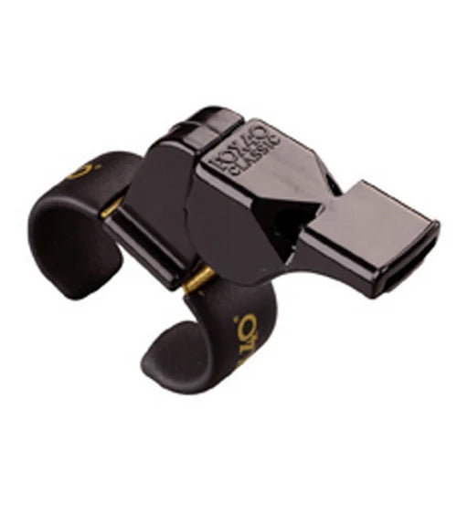 F40F - Fox 40 Black Plastic Finger Whistle with Rubber Mouth Guard