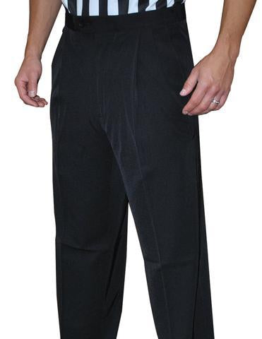 BKS291-"NEW TAPERED FIT" Smitty 4-Way Stretch Black Pleated Pants w/Slash Pockets - Officially Dalco