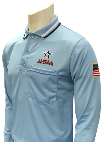 USA301AL-PB Ump Long Sleeve Shirt New Logo Above Pocket Powder Blue